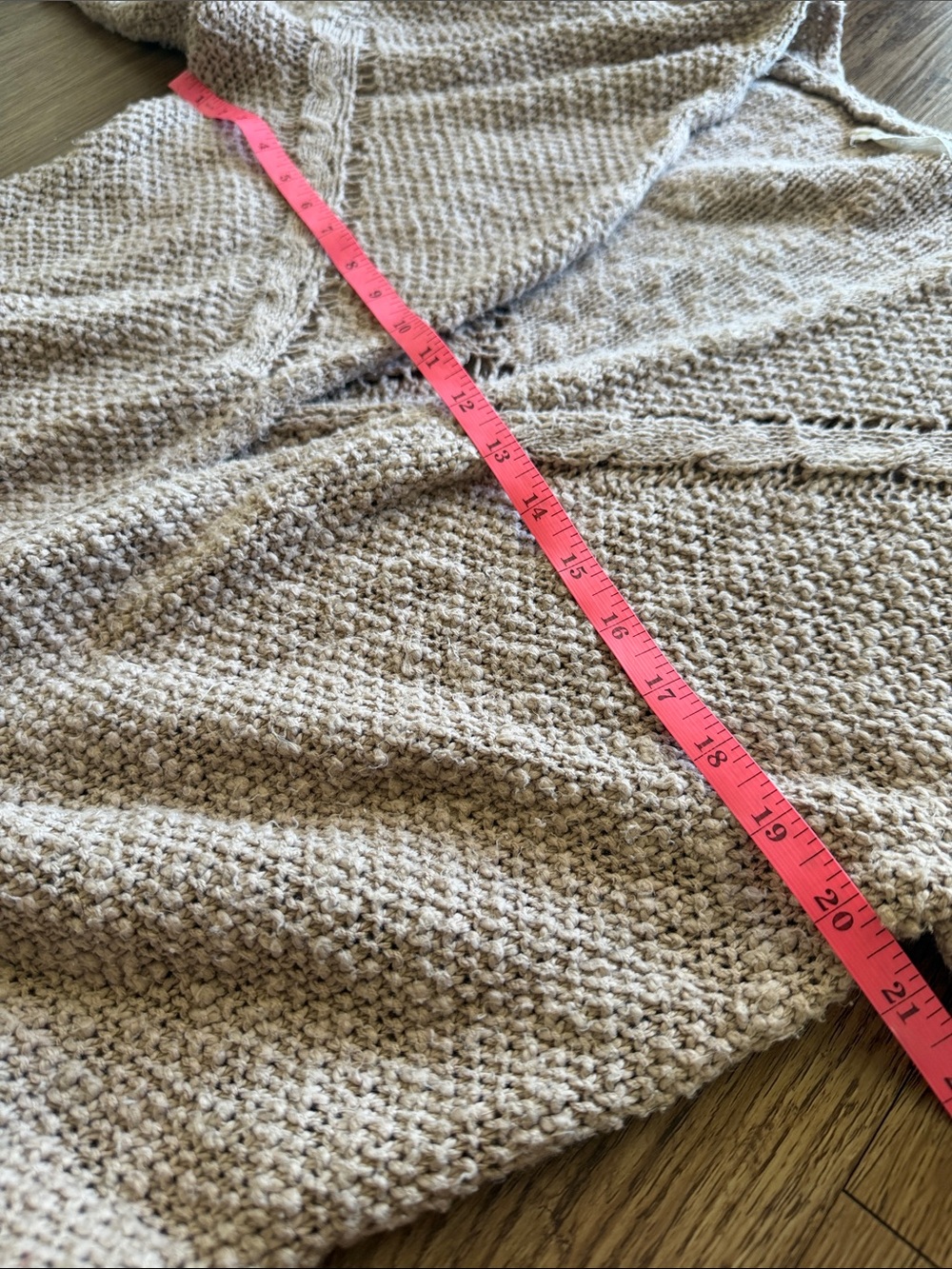 Natural Life Earthy Boho Open Weave Taupe Longline Lagenlook Duster - Size L/XL - Picture 9 of 11